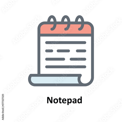 Notepad Vector Fill Outline Icons. Simple stock illustration stock