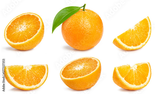 Wallpaper Mural Collection orange slice. Orange isolated on white background. Orange fruit clipping path. Orange macro studio photo Torontodigital.ca