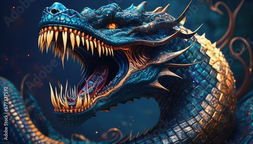 serpent beast monster digital art illustration © Artcuboy