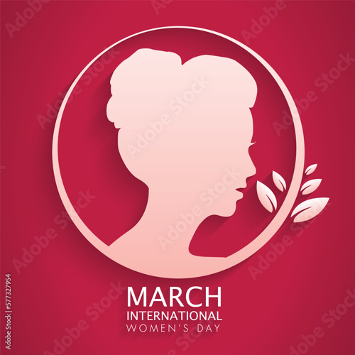 March 8. International Women's Day greeting card paper cut for your design. vector illustration © jirawatp