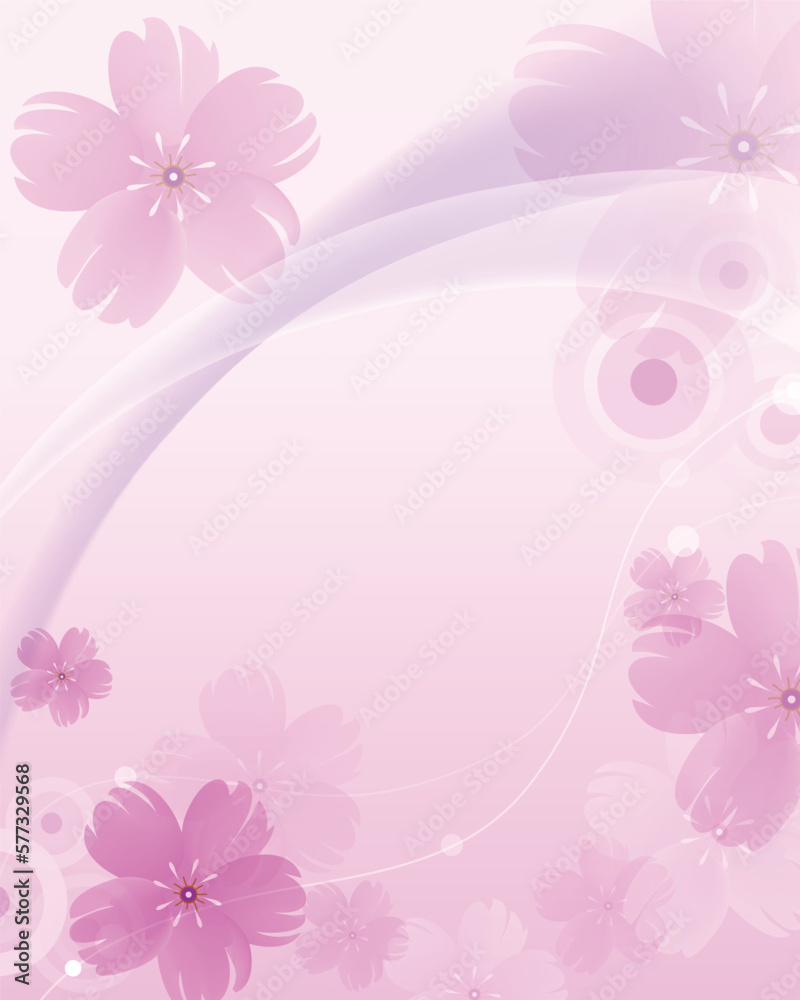 abstract pink blossom sakura pattern art vector greeting card interior ceremony wallpaper background