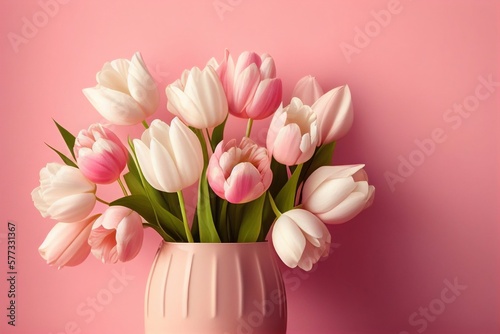 a bouquet of tulips flower. illustration