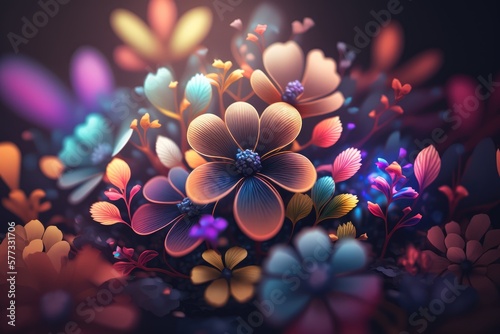 Beautiful colourful floral background texture , made with generative ai © Interstellar