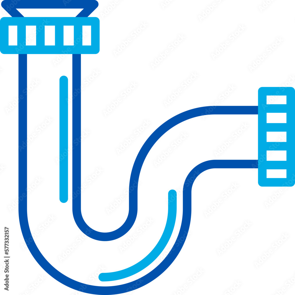 Plumbing pipe thin line icon. Pipeline. Vector illustration
