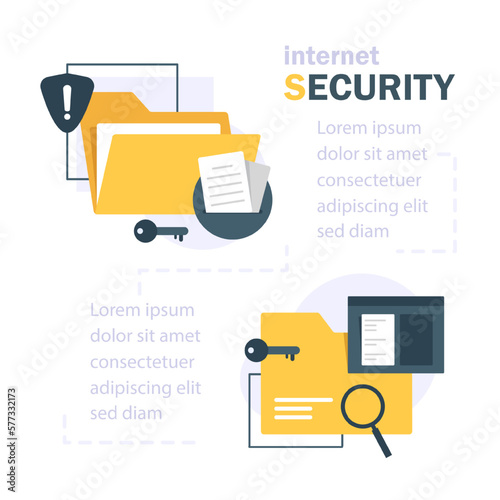 Concept is data security Access,Internet security,Data protection
