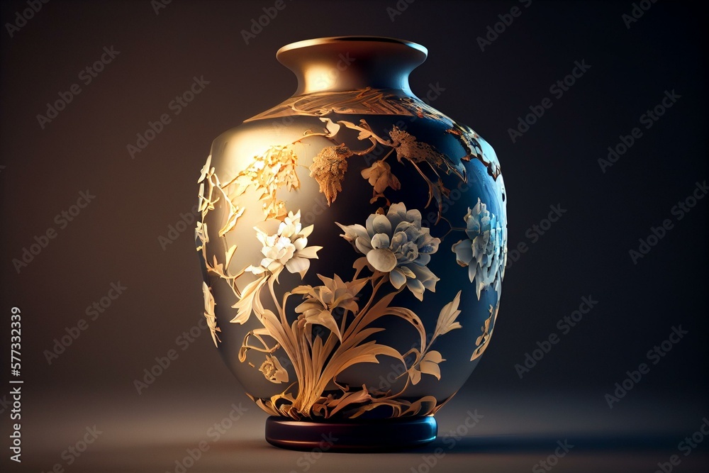 Japanese vase, ceramic vase, porcelain, culture of Japan, ancient thing, asian culture, amphora, AI Generated Japanese vase, ceramic vase, porcelain, culture of Japan, ancient thing, asian culture, amphora, AI Generated