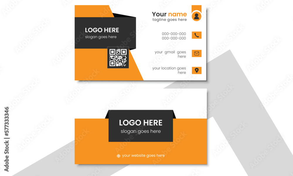 Black and orange simple modern visiting card template, professional name card design, Modern corporate concept card design vector set Black and orange simple modern visiting card template, professional name card design, Modern corporate concept card design vector set