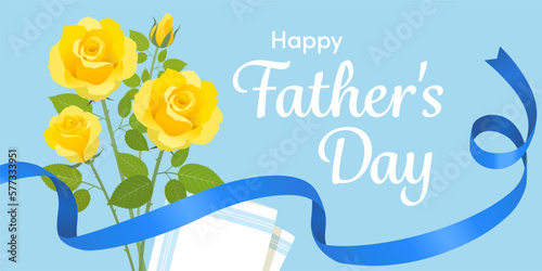 父の日薔薇の花束のイメージバナー（2：1）_ベクターイラスト