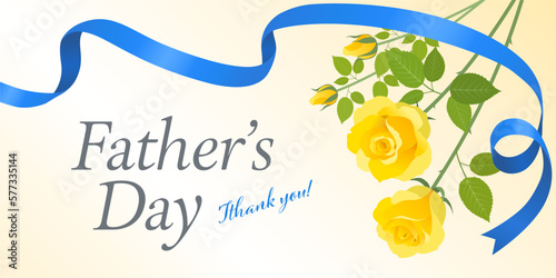 父の日薔薇の花束のイメージバナー（2：1）_ベクターイラスト