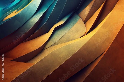 This abstract scene has a bright hue and graceful curves. AI generation. photo