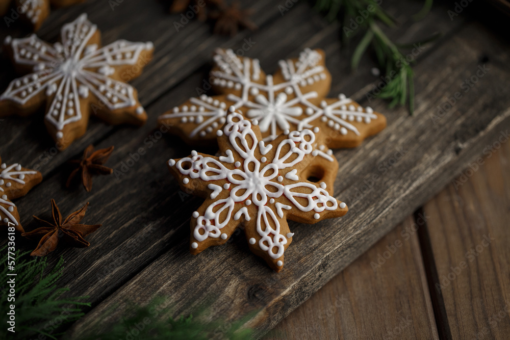 Christmas food decoration - star shape cookies Christmas food decoration - star shape cookies