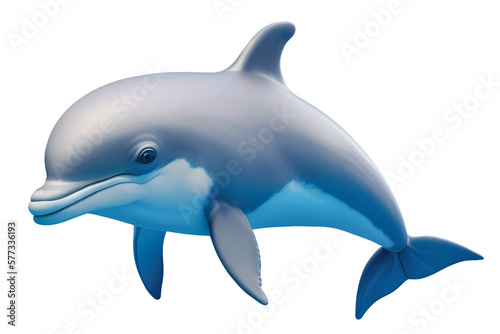 Dolphin, isolated background. Generative Ai