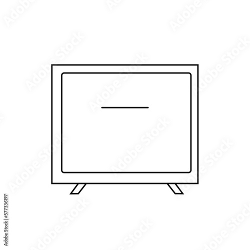 Simple monochrome nightstand for a bedroom icon in a line style. Vector interior item isolated on a white background