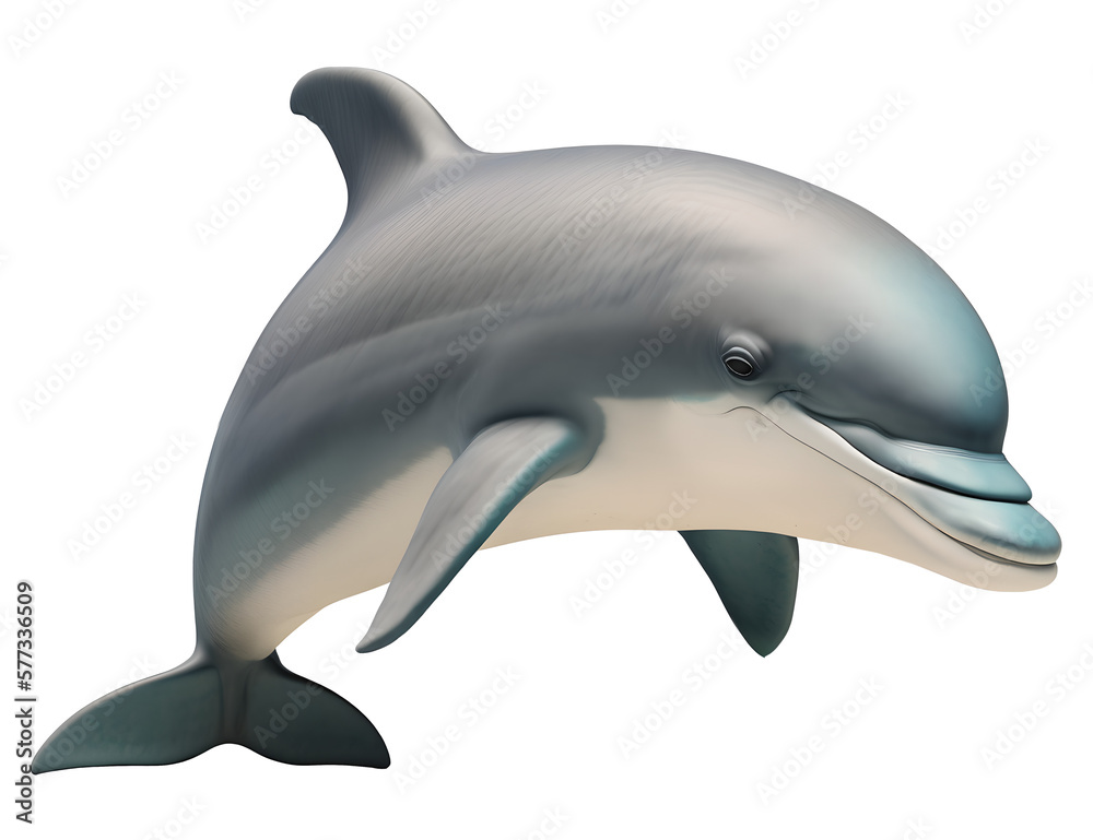 Dolphin, isolated background. Generative Ai Dolphin, isolated background. Generative Ai