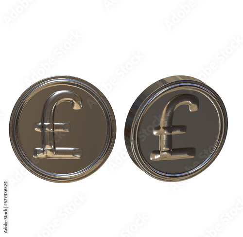 Pound sterling coin on a transparent background photo