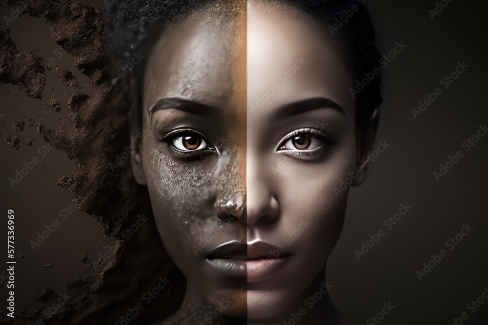 Fading Away Face Concept Illustration 