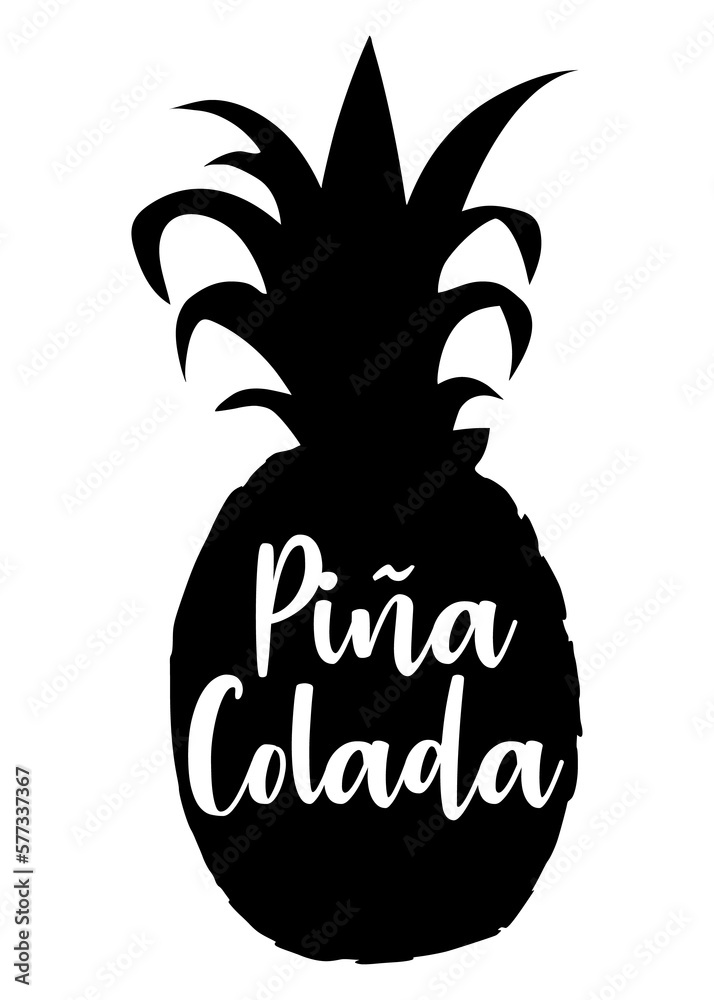 Logo cocktail tropical. Letras de la palabra Piña Colada en texto ...