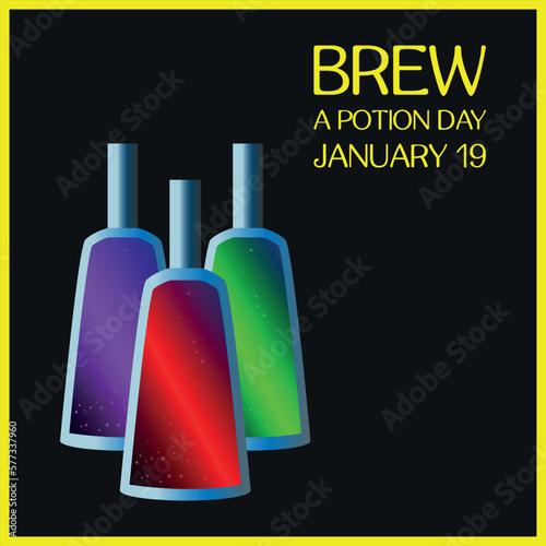 Brew a Potion Day  . Design suitable for greeting card poster and banner