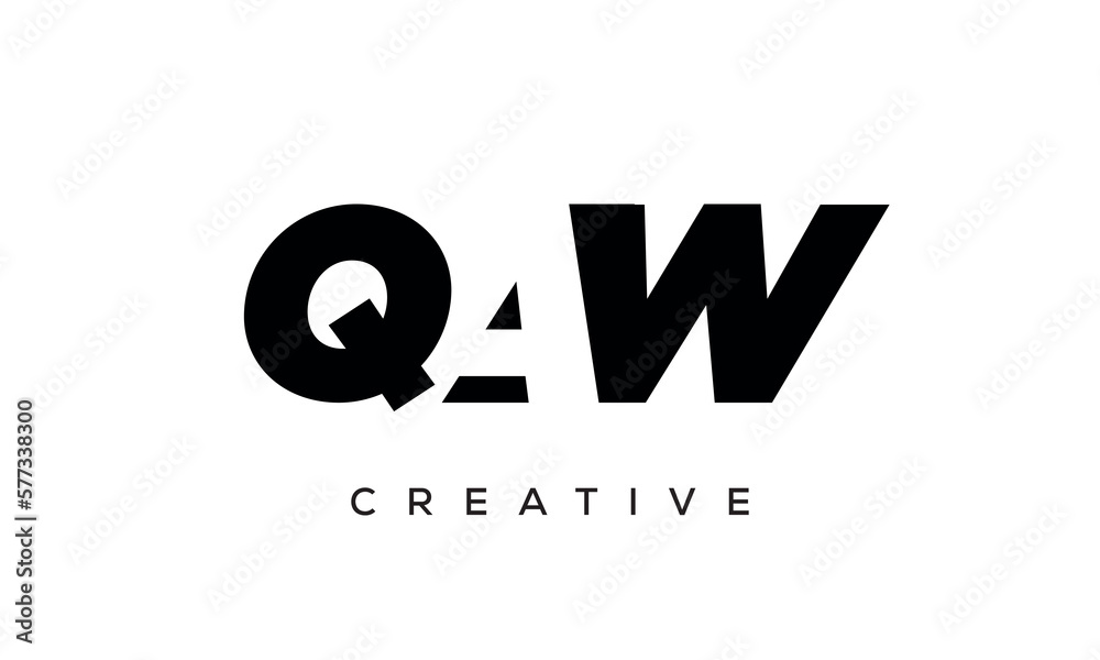 QAW letters negative space logo design. creative typography monogram vector QAW letters negative space logo design. creative typography monogram vector