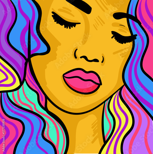 Abstract face vector art illustration