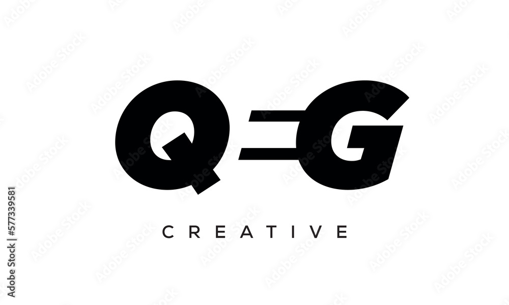 QEG letters negative space logo design. creative typography monogram vector QEG letters negative space logo design. creative typography monogram vector