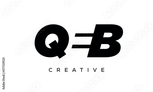 QEB letters negative space logo design. creative typography monogram vector