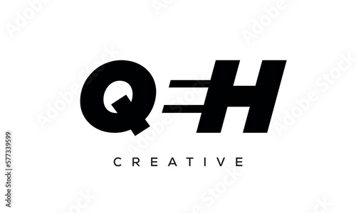 QEH letters negative space logo design. creative typography monogram vector photo