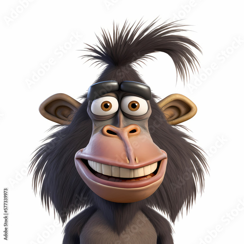Smiling Mandril Monkey Very Happy. Generative AI
