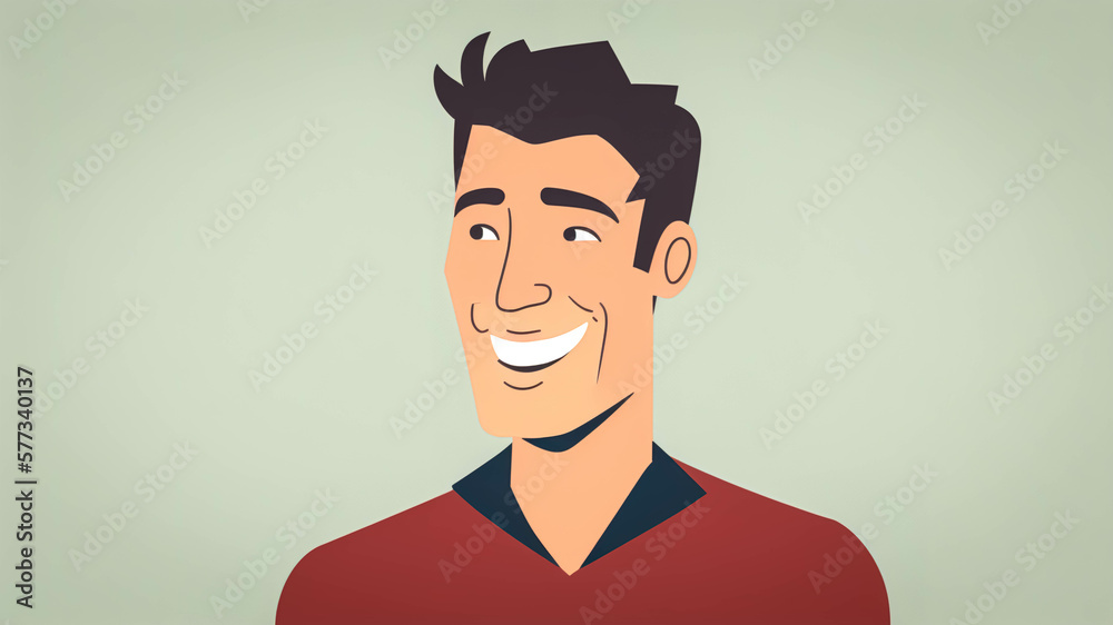 Happy smiling man, portrait isolated, generative AI. Happy smiling man, portrait isolated, generative AI.