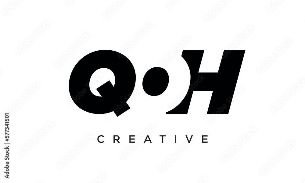 QOH letters negative space logo design. creative typography monogram vector QOH letters negative space logo design. creative typography monogram vector
