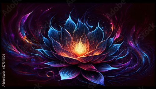 Glowing cosmic lotus - By Generative AI