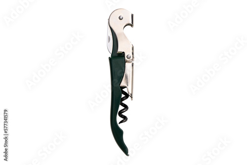 Wine corkscrew portable, transparent background, isolated png.