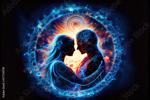 Tantra, romantic couple love - By Generative AI