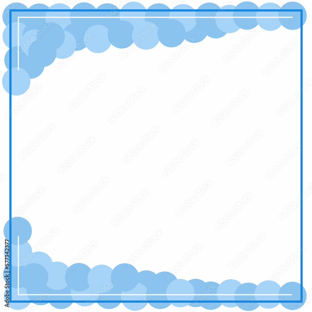 Blue and white background color with stripe line and circles. Suitable for social media pos. Frame or border.