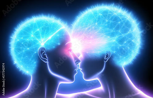 Human mental energy abstract illustration, generated ai