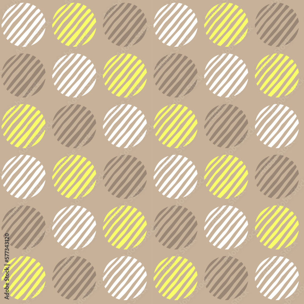 Seamless pattern with abstract circle shapes. Hand drawn doodle wallpaper template. Vector fabric print.
