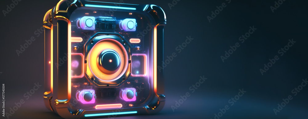 Fototapeta premium Digital information search, circular abstract tech hub, network and data servers Generative AI