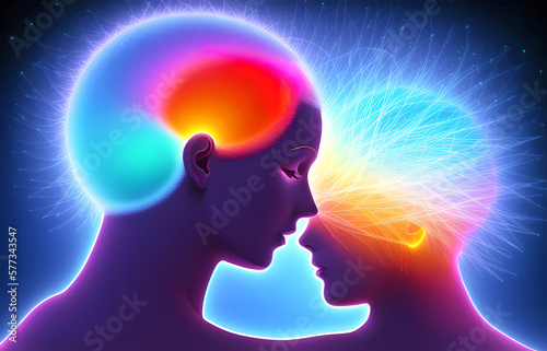 Human mental energy abstract illustration, generated ai