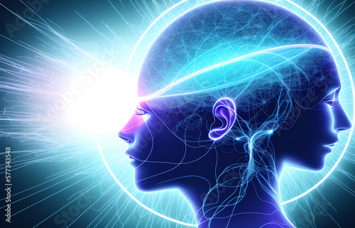 Human mental energy abstract illustration, generated ai