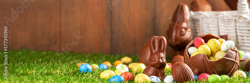 Canvas Print Easter egg hunting background