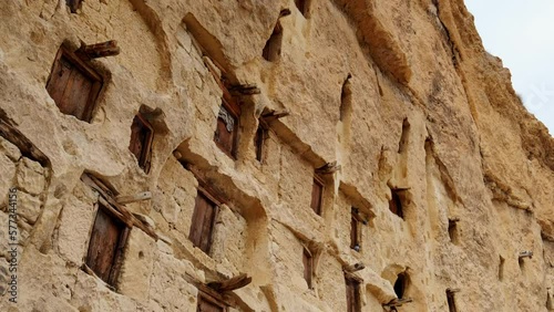 Taskale granaries are natural food storages in Taskale town of Karaman province, Turkey. photo