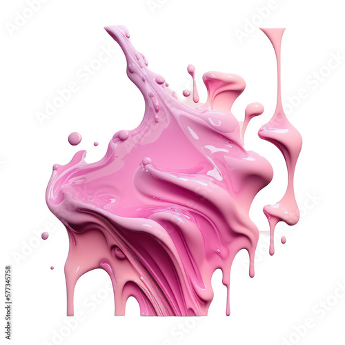 Pink smooth liquid in 3d illustration style. Generative AI. © SaraY Studio 