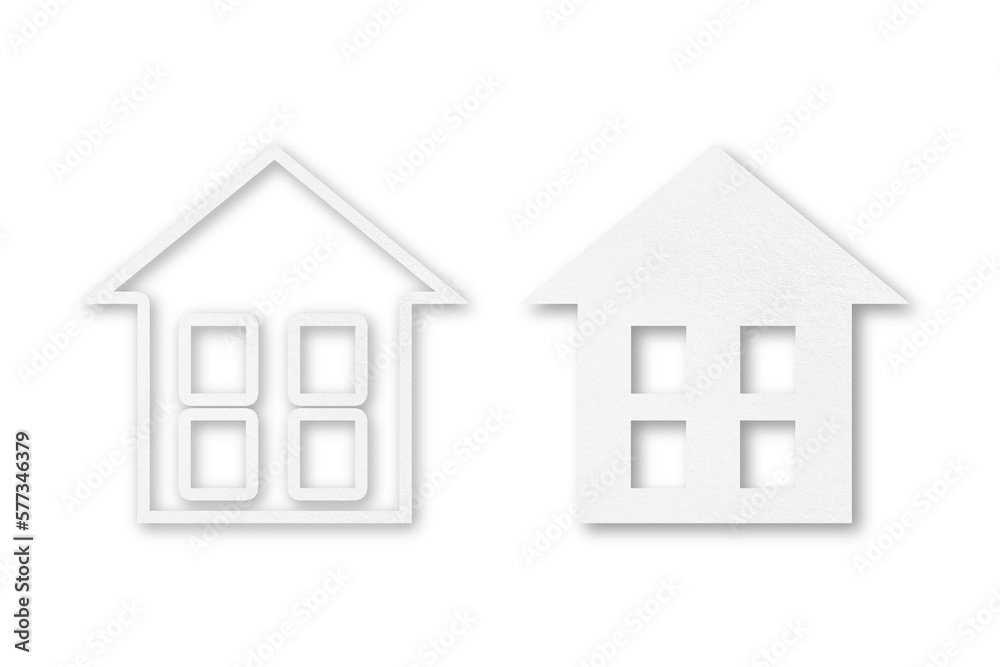 White paper cut house shapes apart on transparent background. White paper cut house shapes apart on transparent background.