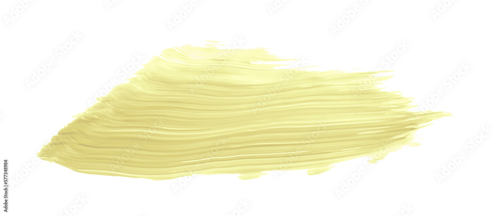 Light yellow brush isolated on white background. Yellow brush.