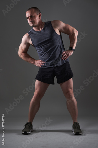 Mature man doing fitness workout © Xalanx