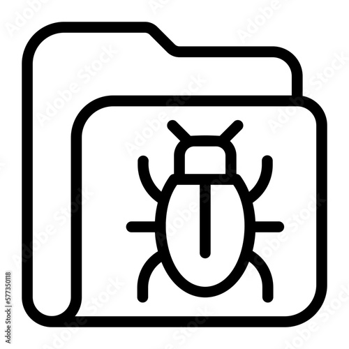 infected folder line icon