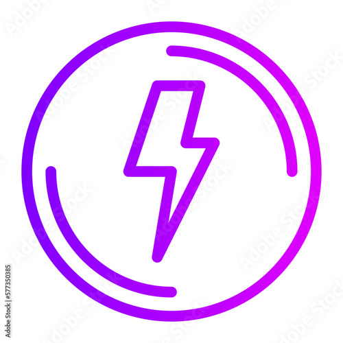 electrical danger sign gradient icon
