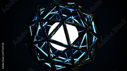 Technology Icosphere. Computer generated 3d render photo