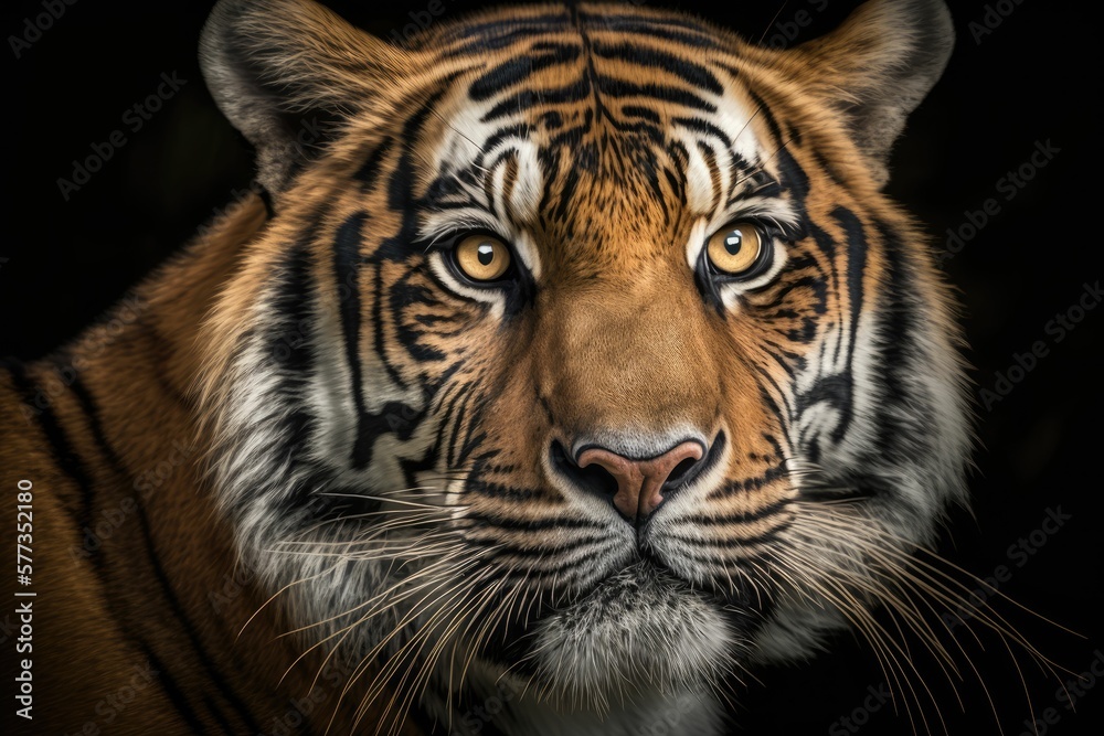 Fototapeta premium portrait of a tiger generative AI