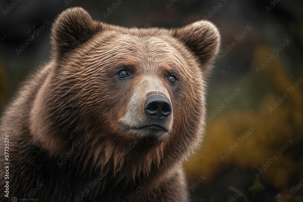brown bear portrait generative AI